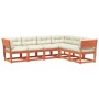 Set de sofás jardín 6 pzas con cojines madera pino marrón cera by , Garden sets - Ref: Foro24-3217022, Price: 721,85 €, Disco...