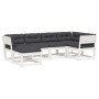 Juego sofás jardín 6 pzas con cojines madera maciza pino blanco by , Garden sets - Ref: Foro24-3217036, Price: 693,43 €, Disc...