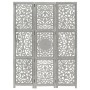 Paravent 3 Paneele handgeschnitztes graues Mangoholz 120x165 cm von vidaXL, Raumteiler - Ref: Foro24-285337, Preis: 145,82 €,...