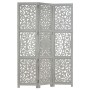 Screen 3 panels hand carved gray mango wood 120x165 cm by vidaXL, Room dividers - Ref: Foro24-285337, Price: 145,82 €, Discou...