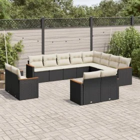 Set de sofás de jardín 12 piezas cojines ratán sintético negro by , Garden sets - Ref: Foro24-3258913, Price: 788,06 €, Disco...