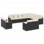 Set de sofás de jardín 12 piezas cojines ratán sintético negro by , Garden sets - Ref: Foro24-3258913, Price: 788,06 €, Disco...