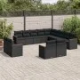 Gartensofa-Set und Kissen, 13-teilig, aus schwarzem Kunststoff-Rattan. von , Gartensets - Ref: Foro24-3258926, Preis: 925,84 ...