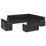 Gartensofa-Set und Kissen, 13-teilig, aus schwarzem Kunststoff-Rattan. von , Gartensets - Ref: Foro24-3258926, Preis: 925,84 ...