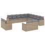 Set sofás de jardín con cojines 13 pzas ratán sintético beige by , Garden sets - Ref: Foro24-3258930, Price: 905,44 €, Discou...