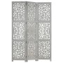 Screen 3 panels hand carved gray mango wood 120x165 cm by vidaXL, Room dividers - Ref: Foro24-285337, Price: 145,82 €, Discou...