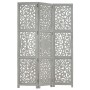 Screen 3 panels hand carved gray mango wood 120x165 cm by vidaXL, Room dividers - Ref: Foro24-285337, Price: 145,82 €, Discou...