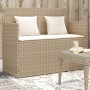 Banco de jardín con cojines ratán sintético beige by , garden benches - Ref: Foro24-365764, Price: 189,91 €, Discount: %