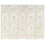 Screen 5 panels hand carved white mango wood 200x165 cm by vidaXL, Room dividers - Ref: Foro24-285331, Price: 268,63 €, Disco...