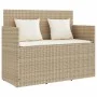 Banco de jardín con cojines ratán sintético beige de , Bancos de jardín - Ref: Foro24-365764, Precio: 213,19 €, Descuento: %