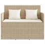 Banco de jardín con cojines ratán sintético beige de , Bancos de jardín - Ref: Foro24-365764, Precio: 213,19 €, Descuento: %