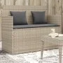 Banco de jardín con cojines ratán sintético gris claro by , garden benches - Ref: Foro24-365766, Price: 210,19 €, Discount: %