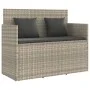 Banco de jardín con cojines ratán sintético gris claro by , garden benches - Ref: Foro24-365766, Price: 210,19 €, Discount: %