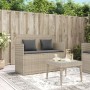 Banco de jardín con cojines ratán sintético gris claro by , garden benches - Ref: Foro24-365766, Price: 190,90 €, Discount: %