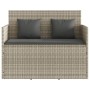 Banco de jardín con cojines ratán sintético gris claro by , garden benches - Ref: Foro24-365766, Price: 190,90 €, Discount: %