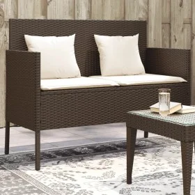 Banco de jardín con cojines ratán sintético marrón by , garden benches - Ref: Foro24-365772, Price: 156,21 €, Discount: %