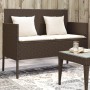 Banco de jardín con cojines ratán sintético marrón by , garden benches - Ref: Foro24-365772, Price: 153,63 €, Discount: %