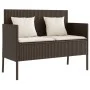 Banco de jardín con cojines ratán sintético marrón by , garden benches - Ref: Foro24-365772, Price: 155,30 €, Discount: %