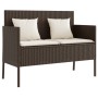 Gartenbank mit braunen Kissen aus synthetischem Rattan von , Gartenbänke - Ref: Foro24-365772, Preis: 153,63 €, Rabatt: %