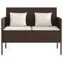 Banco de jardín con cojines ratán sintético marrón by , garden benches - Ref: Foro24-365772, Price: 153,63 €, Discount: %