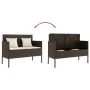 Banco de jardín con cojines ratán sintético marrón by , garden benches - Ref: Foro24-365772, Price: 155,30 €, Discount: %
