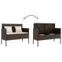 Banco de jardín con cojines ratán sintético marrón by , garden benches - Ref: Foro24-365772, Price: 153,63 €, Discount: %