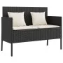 Banco de jardín con cojines ratán sintético negro by , garden benches - Ref: Foro24-365770, Price: 159,30 €, Discount: %