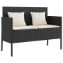 Banco de jardín con cojines ratán sintético negro by , garden benches - Ref: Foro24-365770, Price: 162,33 €, Discount: %