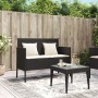 Banco de jardín con cojines ratán sintético negro by , garden benches - Ref: Foro24-365770, Price: 162,33 €, Discount: %
