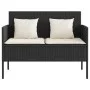 Banco de jardín con cojines ratán sintético negro by , garden benches - Ref: Foro24-365770, Price: 159,30 €, Discount: %