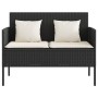 Banco de jardín con cojines ratán sintético negro by , garden benches - Ref: Foro24-365770, Price: 162,33 €, Discount: %