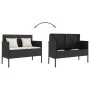 Banco de jardín con cojines ratán sintético negro by , garden benches - Ref: Foro24-365770, Price: 159,30 €, Discount: %