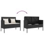 Banco de jardín con cojines ratán sintético negro by , garden benches - Ref: Foro24-365770, Price: 162,33 €, Discount: %