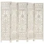 Screen 5 panels hand carved white mango wood 200x165 cm by vidaXL, Room dividers - Ref: Foro24-285331, Price: 268,63 €, Disco...