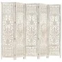 Screen 5 panels hand carved white mango wood 200x165 cm by vidaXL, Room dividers - Ref: Foro24-285331, Price: 268,63 €, Disco...