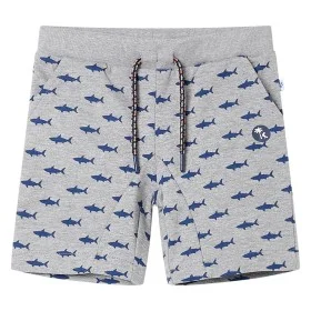 Pantalones cortos de niños con cordón gris claro melange 128 de , Pantalones de niños - Ref: Foro24-12332, Precio: 10,09 €, D...