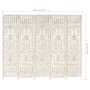 Paravent 5 Paneele handgeschnitztes weißes Mangoholz 200x165 cm von vidaXL, Raumteiler - Ref: Foro24-285331, Preis: 285,44 €,...