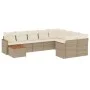 Gartensofa-Set mit 10-teiligen beigen Kissen aus synthetischem Rattan. von , Gartensets - Ref: Foro24-3258719, Preis: 677,67 ...