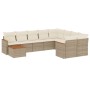 Juego de sofás jardín con cojines beige 10 pzas ratán sintético by , Garden sets - Ref: Foro24-3258719, Price: 691,32 €, Disc...