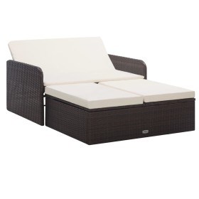 2-piece garden furniture set and brown synthetic rattan cushions by vidaXL, Garden sets - Ref: Foro24-46079, Price: 379,69 €,...