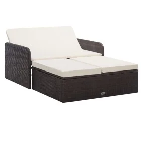 2-piece garden furniture set and brown synthetic rattan cushions by vidaXL, Garden sets - Ref: Foro24-46079, Price: 368,60 €,...