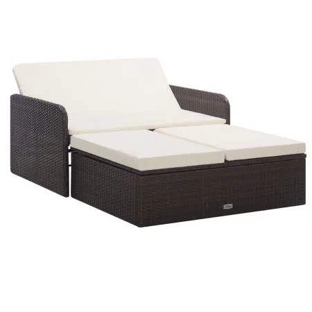 2-piece garden furniture set and brown synthetic rattan cushions by vidaXL, Garden sets - Ref: Foro24-46079, Price: 368,60 €,...
