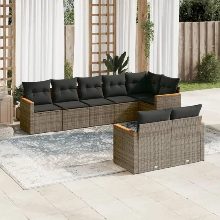 Set de sofás de jardín 8 pzas y cojines ratán sintético gris by , Garden sets - Ref: Foro24-3258553, Price: 519,02 €, Discoun...