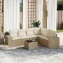 Set sofás de jardín 7 piezas y cojines ratán sintético beige by , Garden sets - Ref: Foro24-3222617, Price: 485,91 €, Discoun...