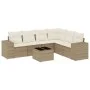 Set sofás de jardín 7 piezas y cojines ratán sintético beige by , Garden sets - Ref: Foro24-3222617, Price: 485,91 €, Discoun...