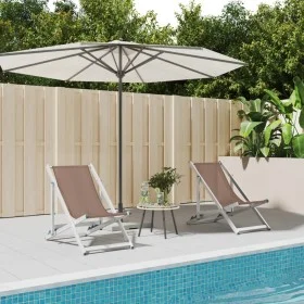 Sillas de playa plegables 2 uds aluminio y textilene marrón by , Garden chairs - Ref: Foro24-360170, Price: 103,79 €, Discoun...