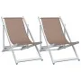 Faltbare Strandstühle, 2 Stück, Aluminium und Textilene, braun. von , Gartenstühle - Ref: Foro24-360170, Preis: 103,79 €, Rab...