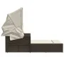 Tumbona doble con capota y cojines ratán sintético marrón by , Loungers - Ref: Foro24-365808, Price: 344,98 €, Discount: %