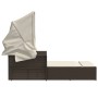 Tumbona doble con capota y cojines ratán sintético marrón by , Loungers - Ref: Foro24-365808, Price: 325,77 €, Discount: %
