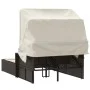 Tumbona doble con capota y cojines ratán sintético marrón by , Loungers - Ref: Foro24-365808, Price: 344,98 €, Discount: %